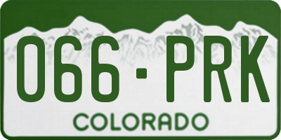 CO license plate 066PRK