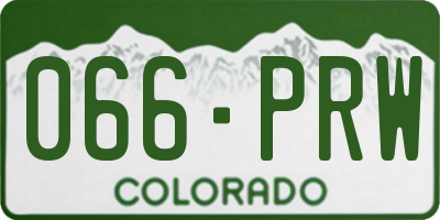 CO license plate 066PRW