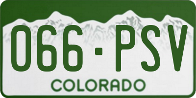 CO license plate 066PSV