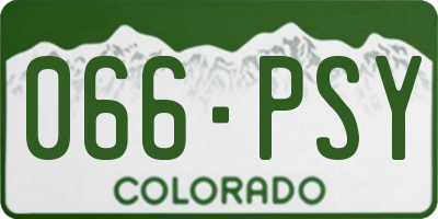 CO license plate 066PSY