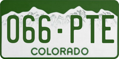 CO license plate 066PTE