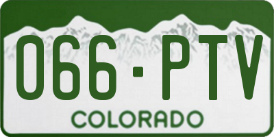 CO license plate 066PTV