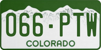 CO license plate 066PTW