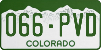 CO license plate 066PVD