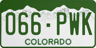 CO license plate 066PWK