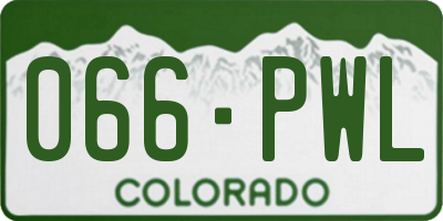 CO license plate 066PWL