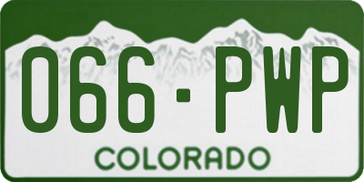 CO license plate 066PWP