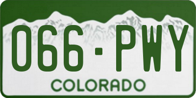 CO license plate 066PWY