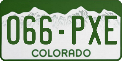 CO license plate 066PXE