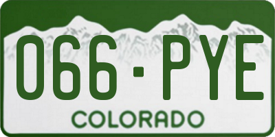CO license plate 066PYE