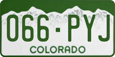 CO license plate 066PYJ