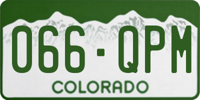 CO license plate 066QPM