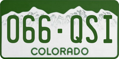 CO license plate 066QSI