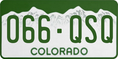 CO license plate 066QSQ