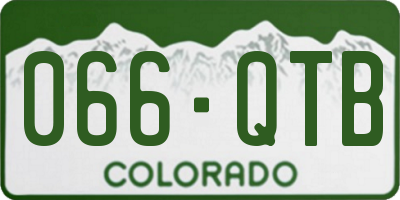 CO license plate 066QTB