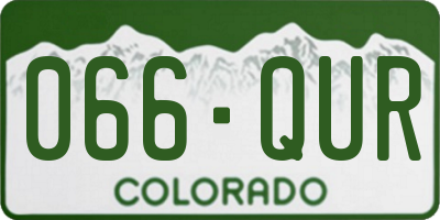 CO license plate 066QUR