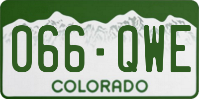 CO license plate 066QWE