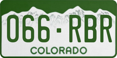 CO license plate 066RBR