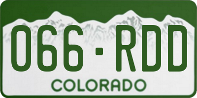CO license plate 066RDD