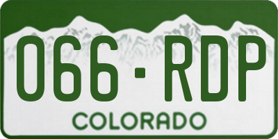 CO license plate 066RDP