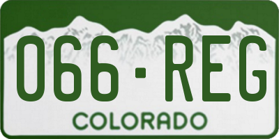 CO license plate 066REG