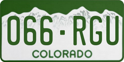 CO license plate 066RGU