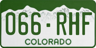 CO license plate 066RHF
