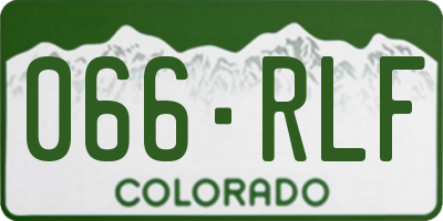 CO license plate 066RLF