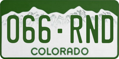 CO license plate 066RND