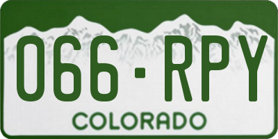 CO license plate 066RPY