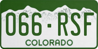 CO license plate 066RSF