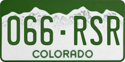CO license plate 066RSR