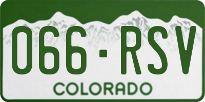 CO license plate 066RSV