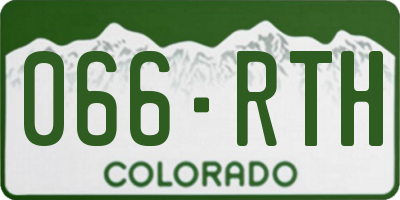 CO license plate 066RTH