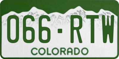 CO license plate 066RTW