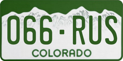 CO license plate 066RUS
