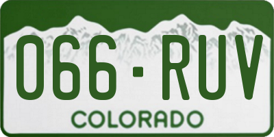 CO license plate 066RUV