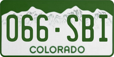 CO license plate 066SBI