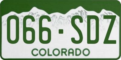 CO license plate 066SDZ