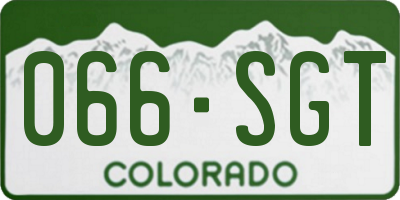 CO license plate 066SGT