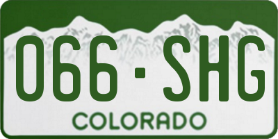 CO license plate 066SHG