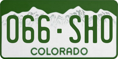 CO license plate 066SHO