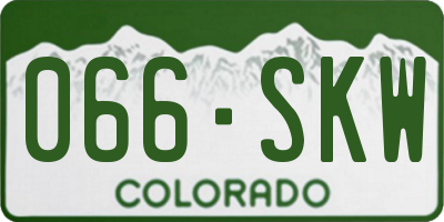 CO license plate 066SKW