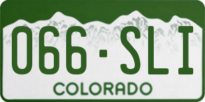 CO license plate 066SLI