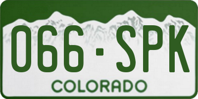 CO license plate 066SPK
