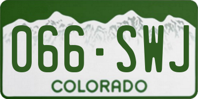 CO license plate 066SWJ