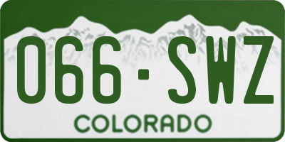 CO license plate 066SWZ