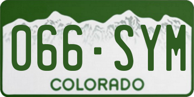 CO license plate 066SYM
