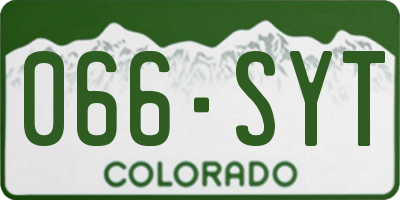 CO license plate 066SYT