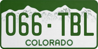 CO license plate 066TBL